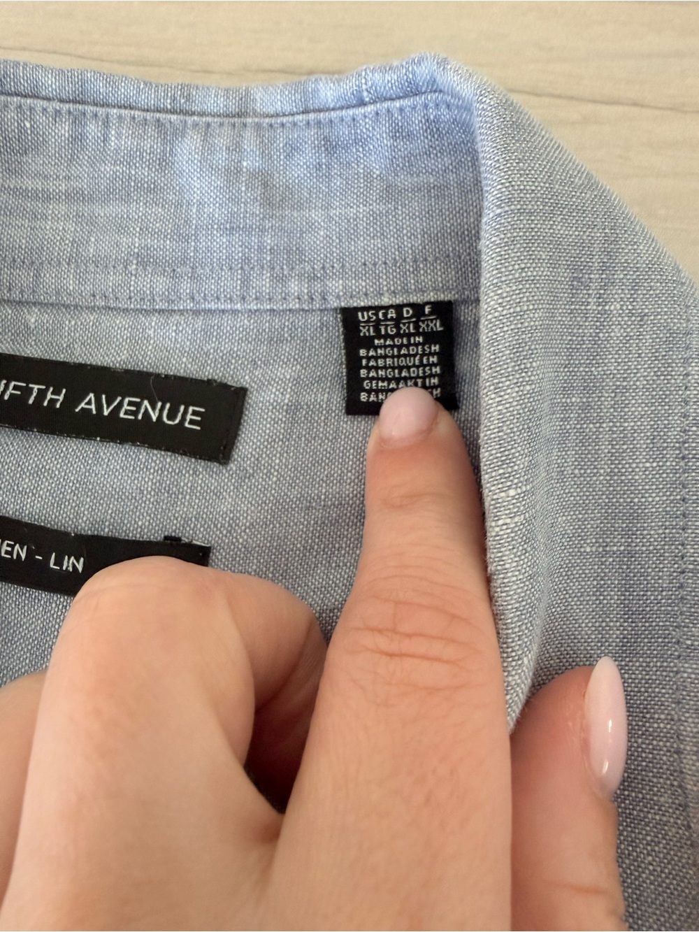 Saks Fifth Avenue Light Blue Linen-Blend Button-Down Shirt